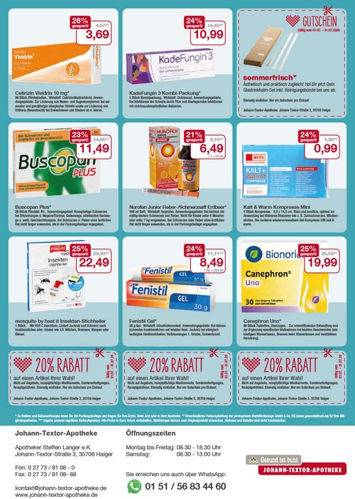 Flyer mit Juli-Angeboten Flyer mit Juli-Angeboten