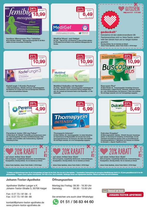 Flyer mit den Juli-Angeboten Flyer mit den Juli-Angeboten
