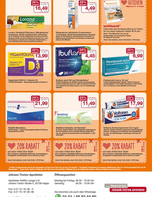 Flyer mit Oktober-Angeboten